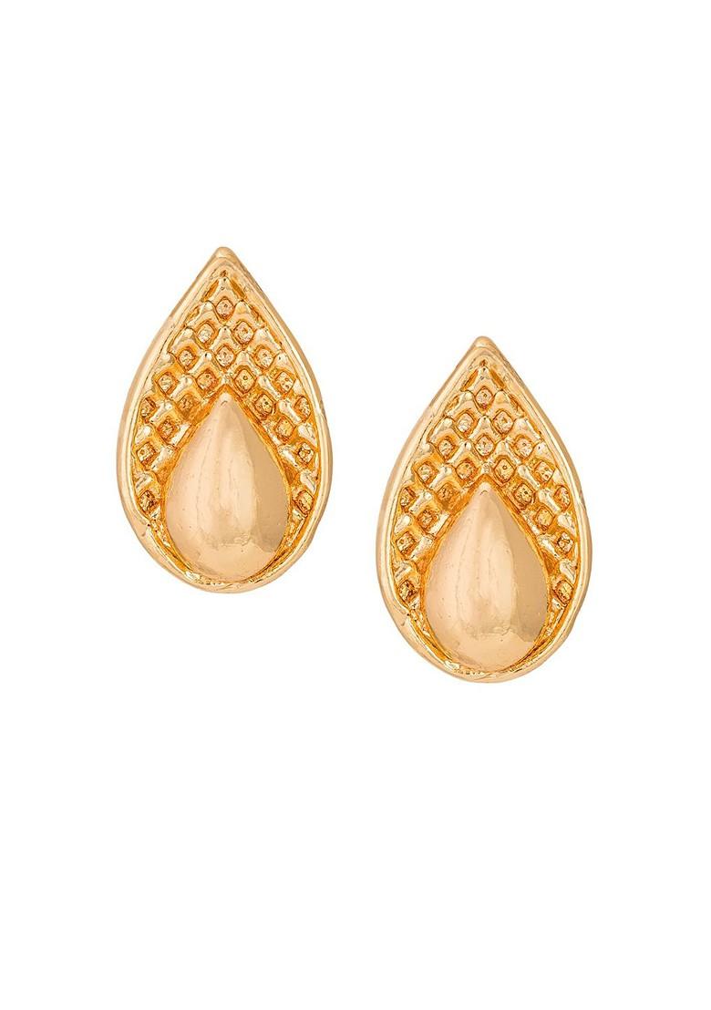 Gold Toned Geometric Studs Earrings