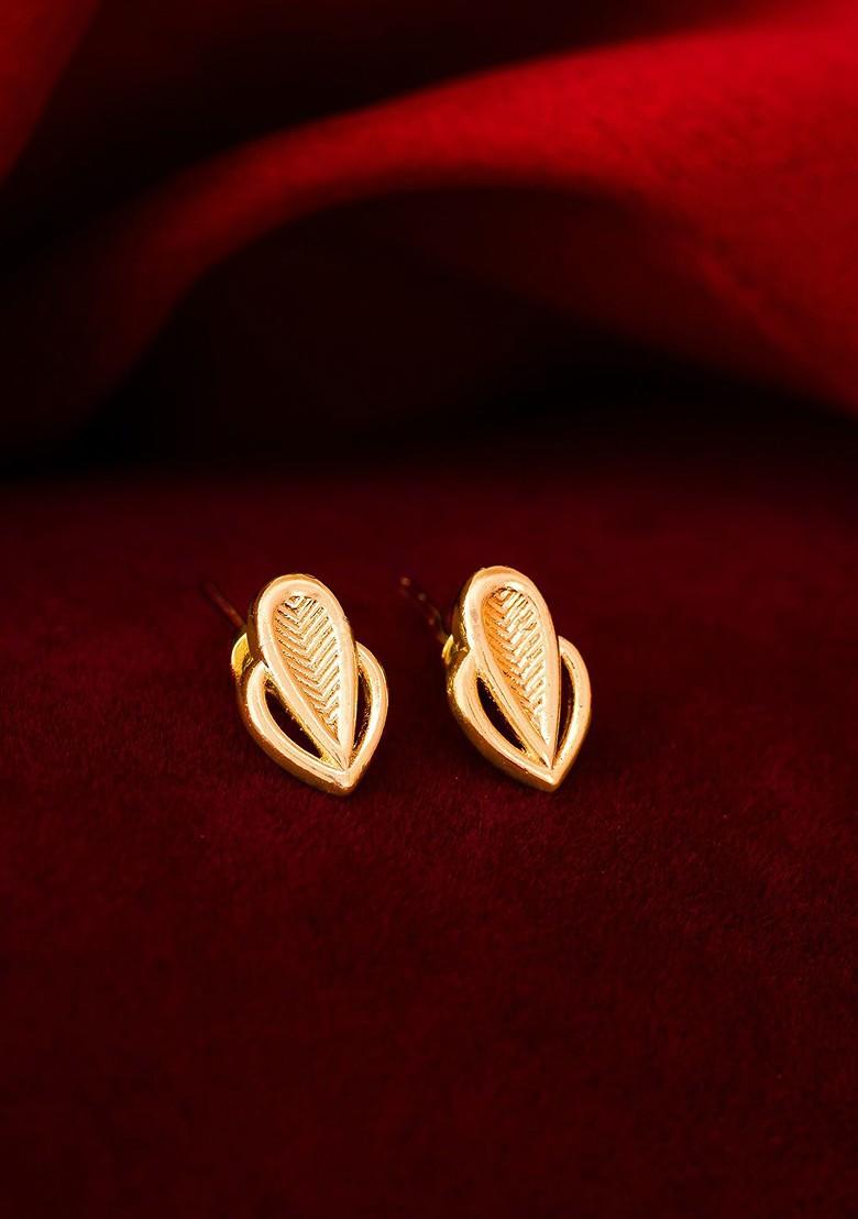 Gold Toned Geometric Studs Earrings