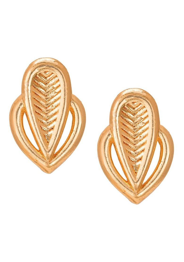 Gold Toned Geometric Studs Earrings