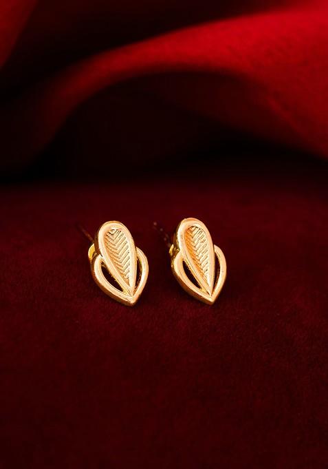 Gold Toned Geometric Studs Earrings