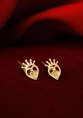 Gold Toned Geometric Studs Earrings