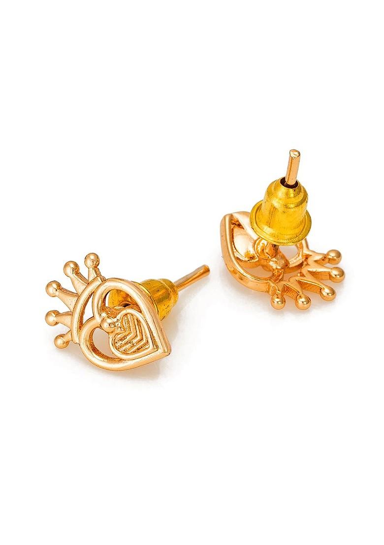 Gold Toned Geometric Studs Earrings