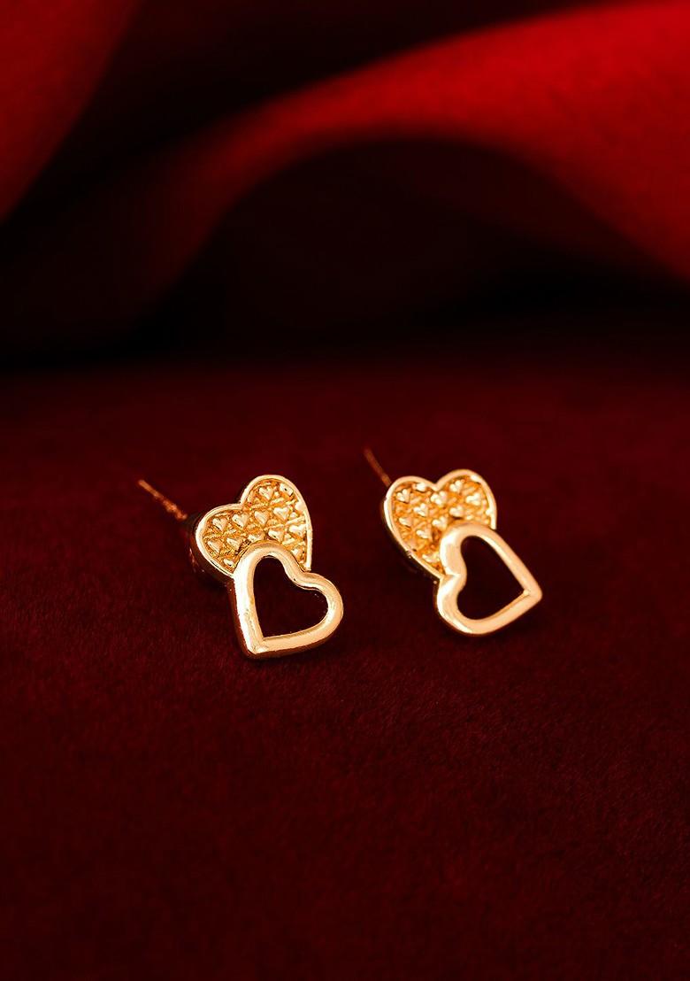 Gold Toned Geometric Studs Earrings