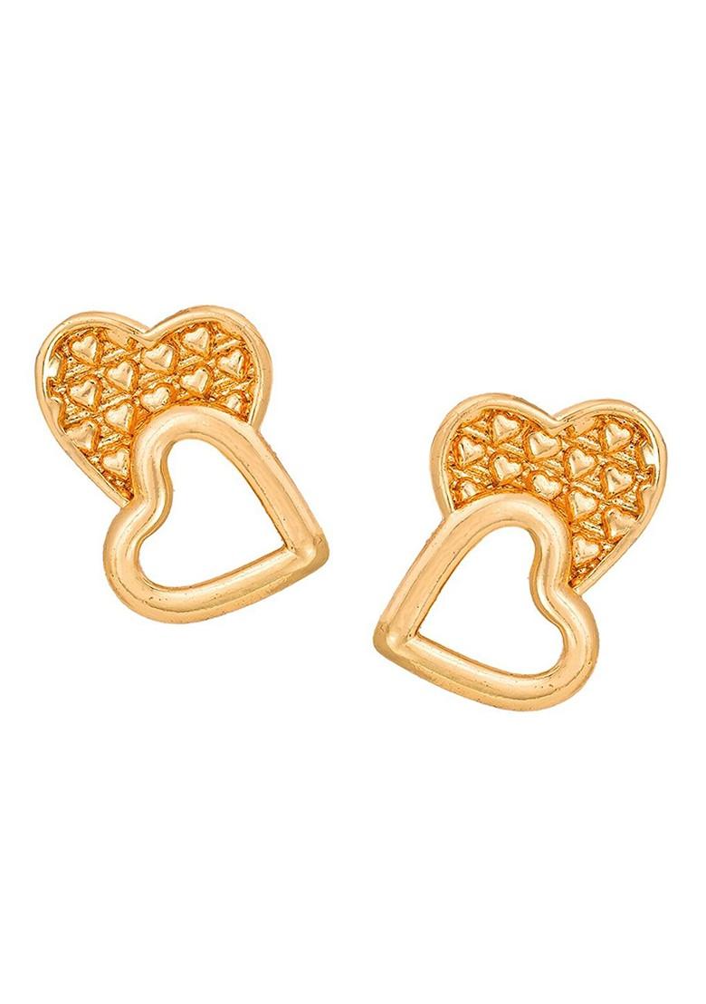Gold Toned Geometric Studs Earrings