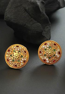 Gold Toned Contemporary Studs