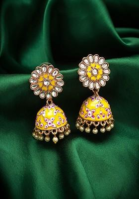 Gold Toned Dome Shaped Jhumkas Earrings