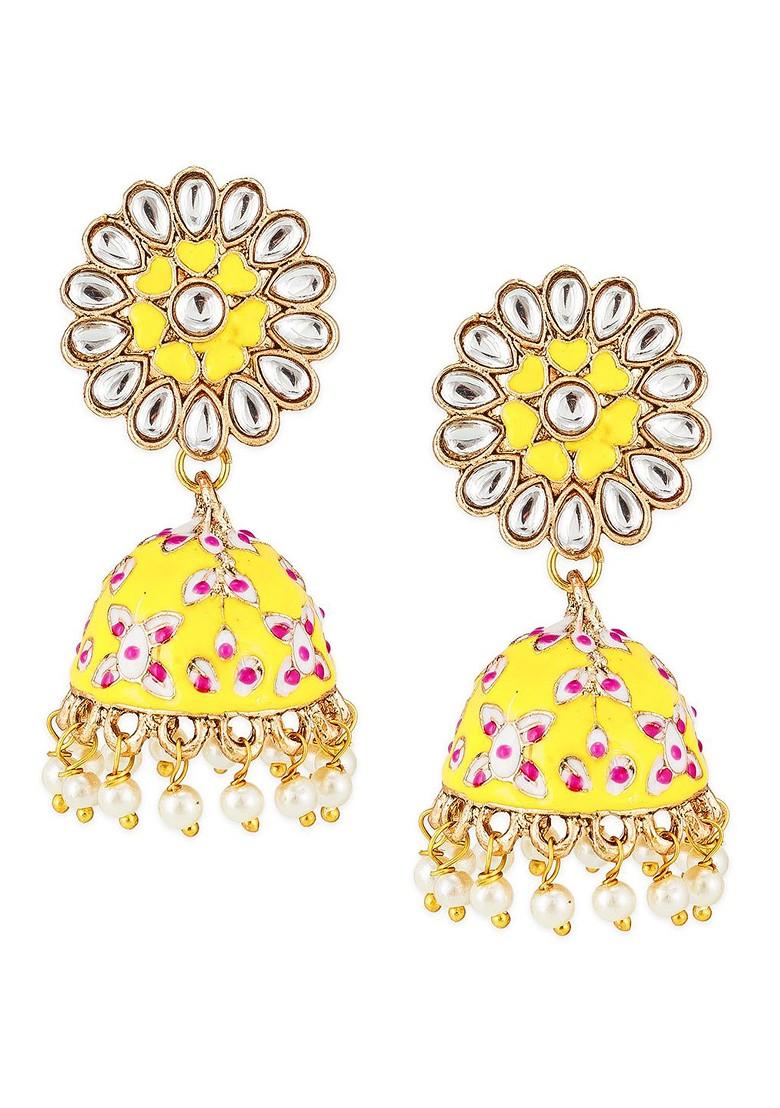 Gold Toned Dome Shaped Jhumkas Earrings