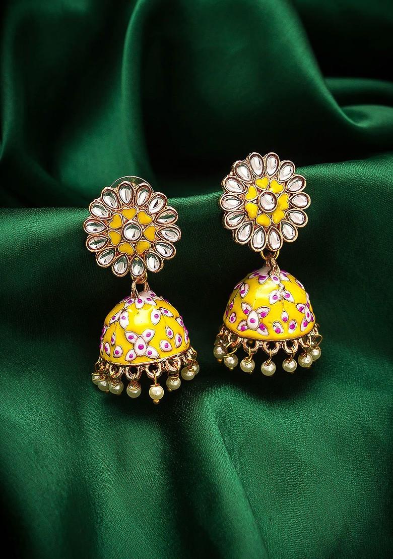 Gold Toned Dome Shaped Jhumkas Earrings