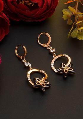 Rose Gold Contemporary Drop Earrings