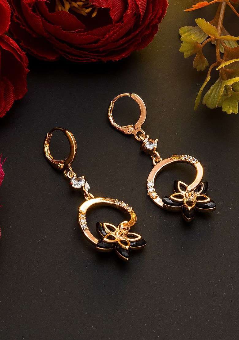 Rose Gold Contemporary Drop Earrings - Indya