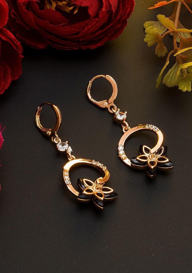 Rose Gold Contemporary Drop Earrings