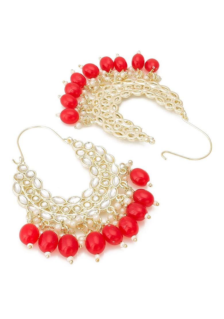 Gold Plated Classic Kundan Chandbali Earrings