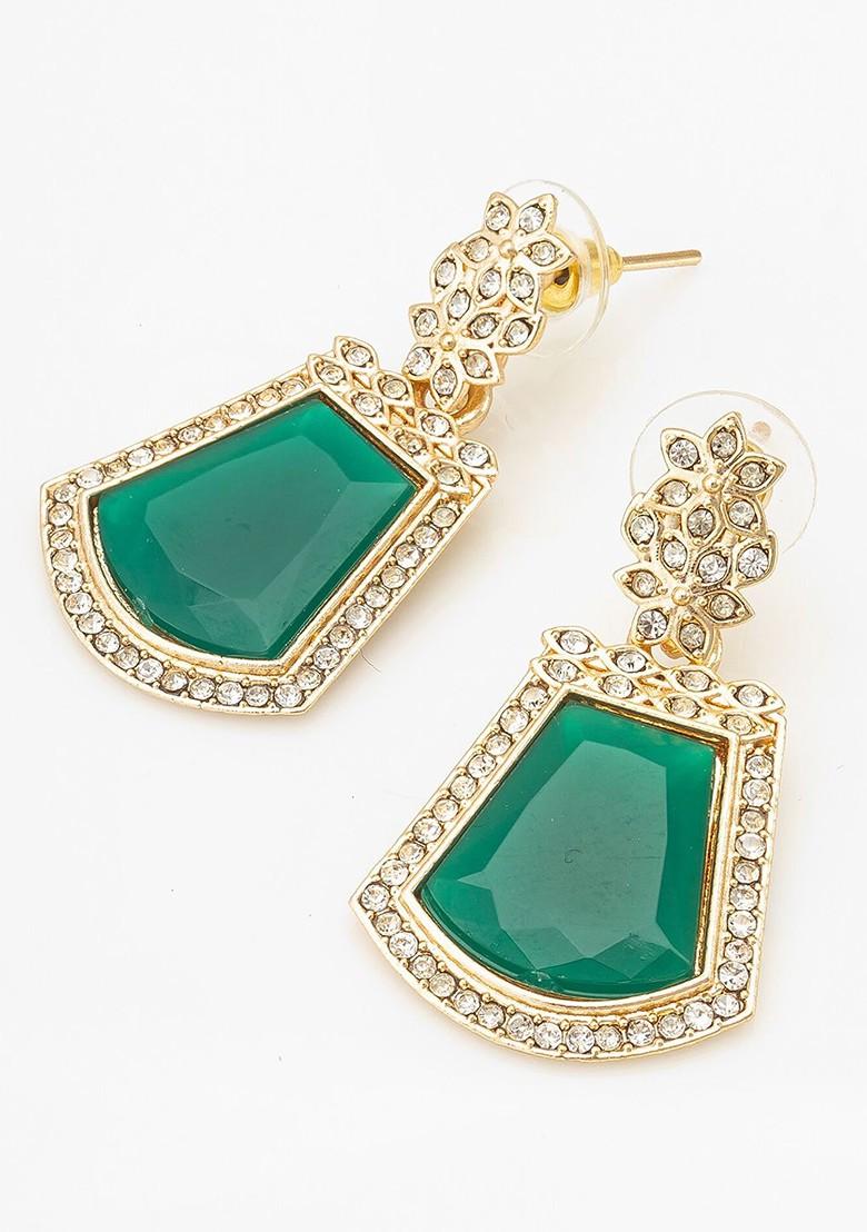 Gold Toned Geometric Drop Earrings