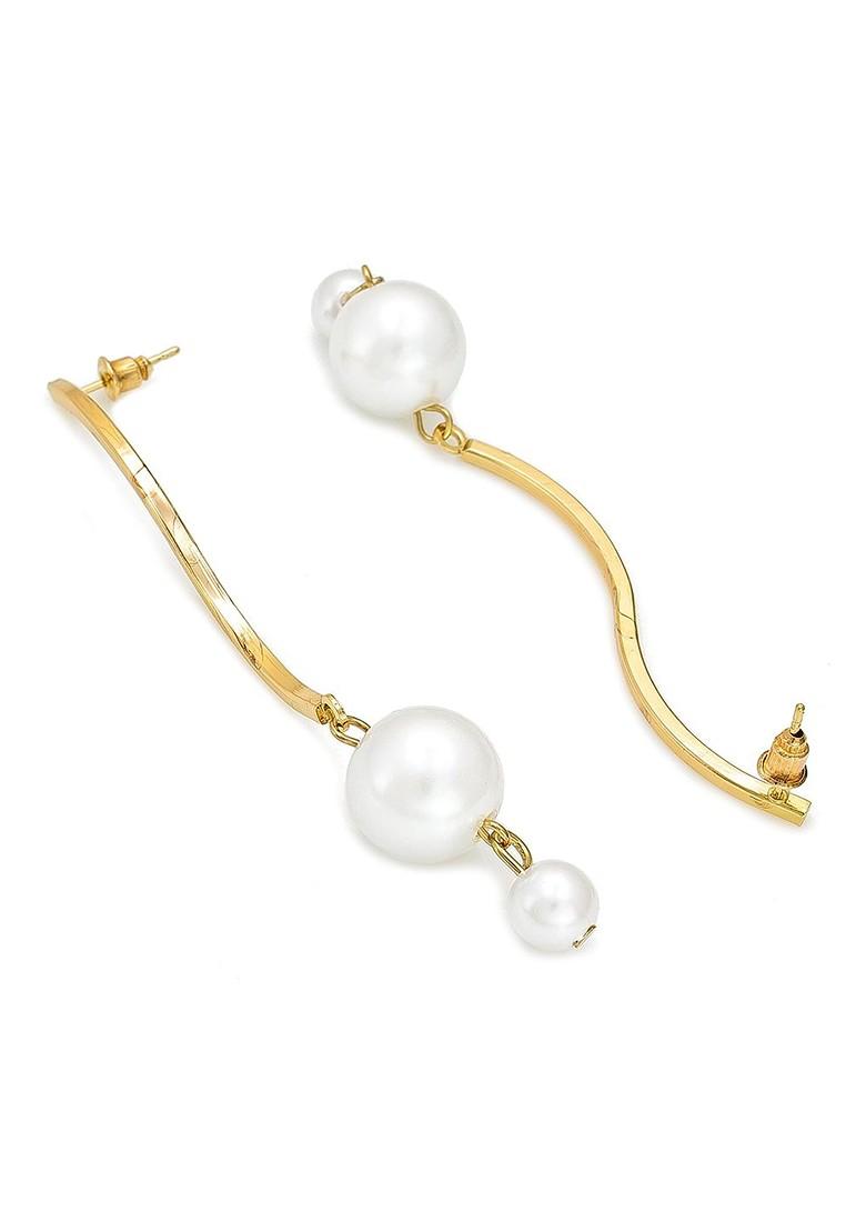 Gold Toned Circular Drop Earrings