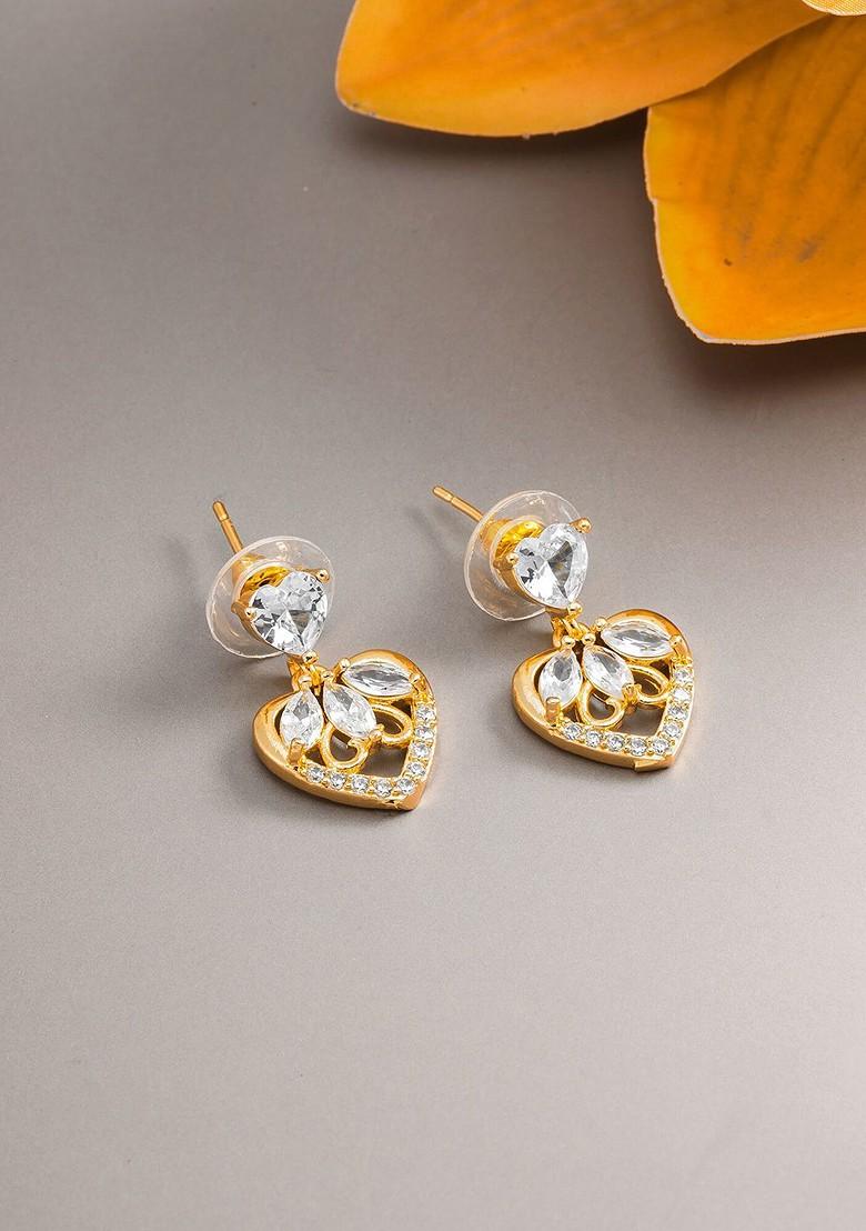 Gold Toned Geometric Drop Earrings