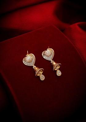 Gold Toned Contemporary Studs Earrings