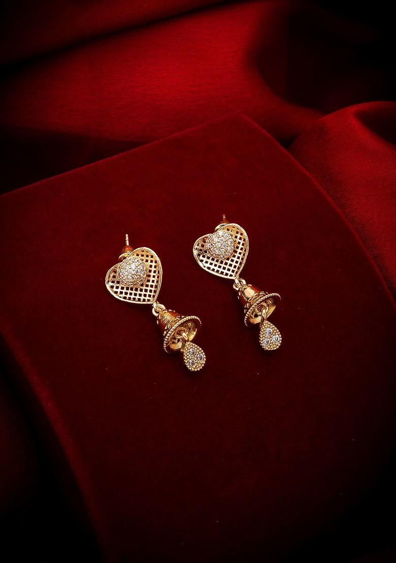 Gold Toned Contemporary Studs Earrings