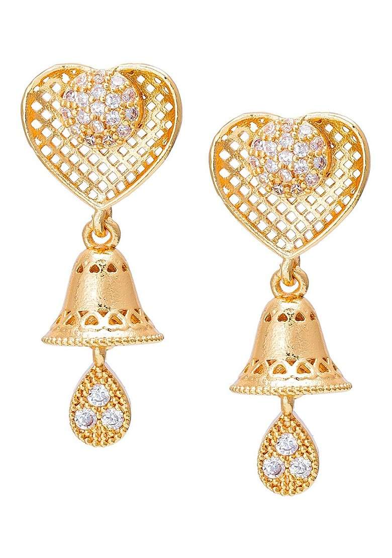 Gold Toned Contemporary Studs Earrings - Indya
