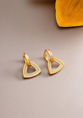 Gold Toned Geometric Studs Earrings