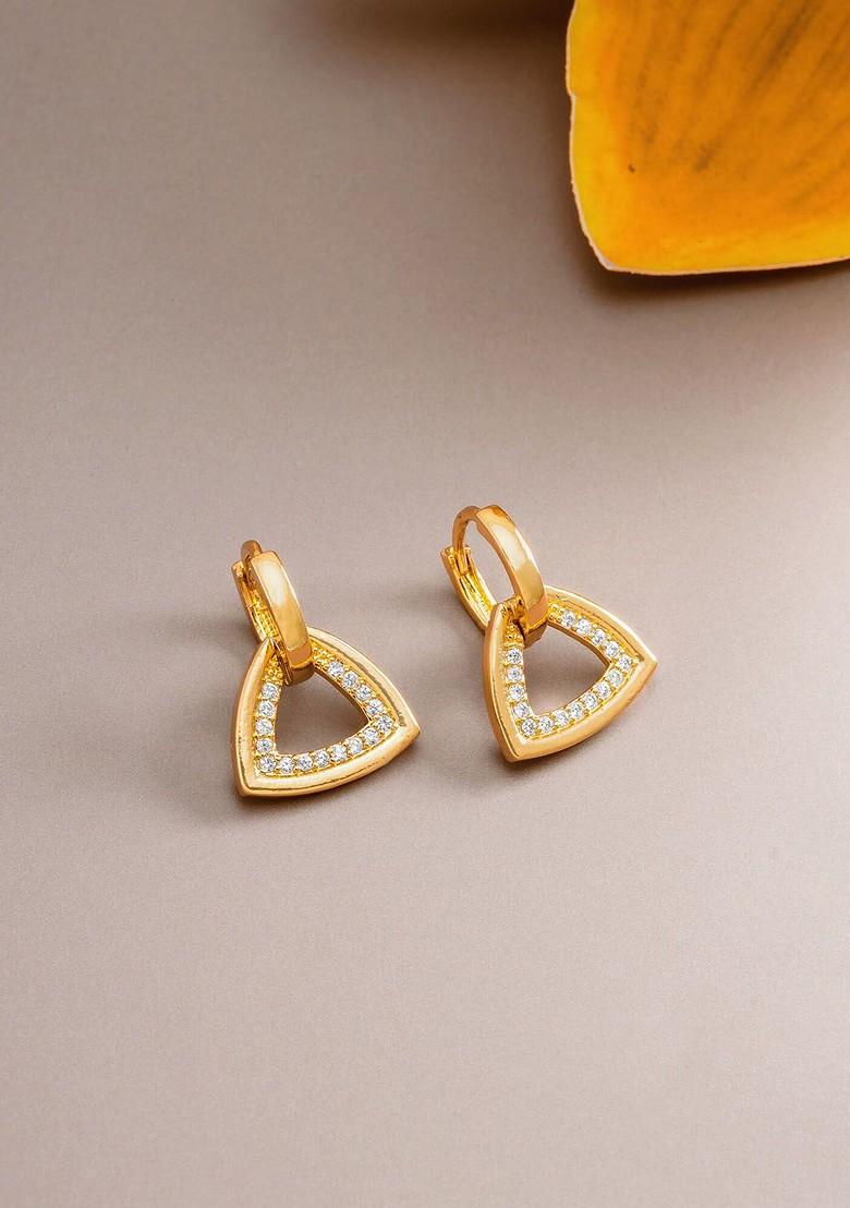 Gold Toned Geometric Studs Earrings
