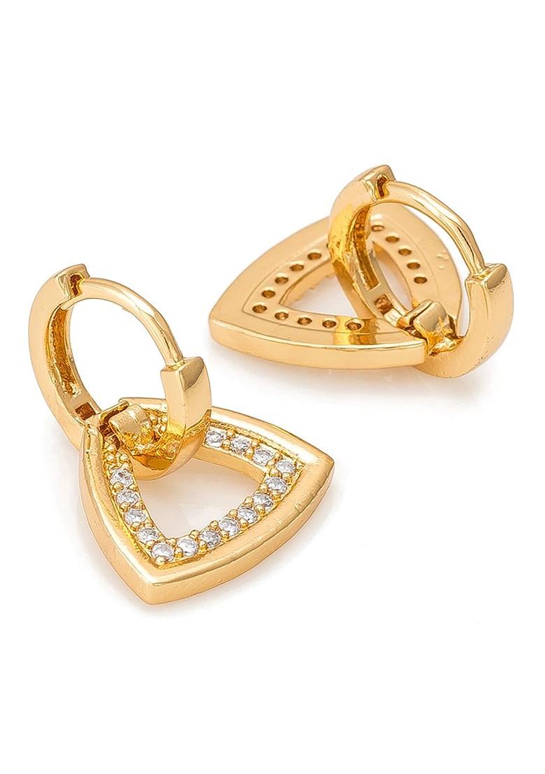 Gold Toned Geometric Studs Earrings