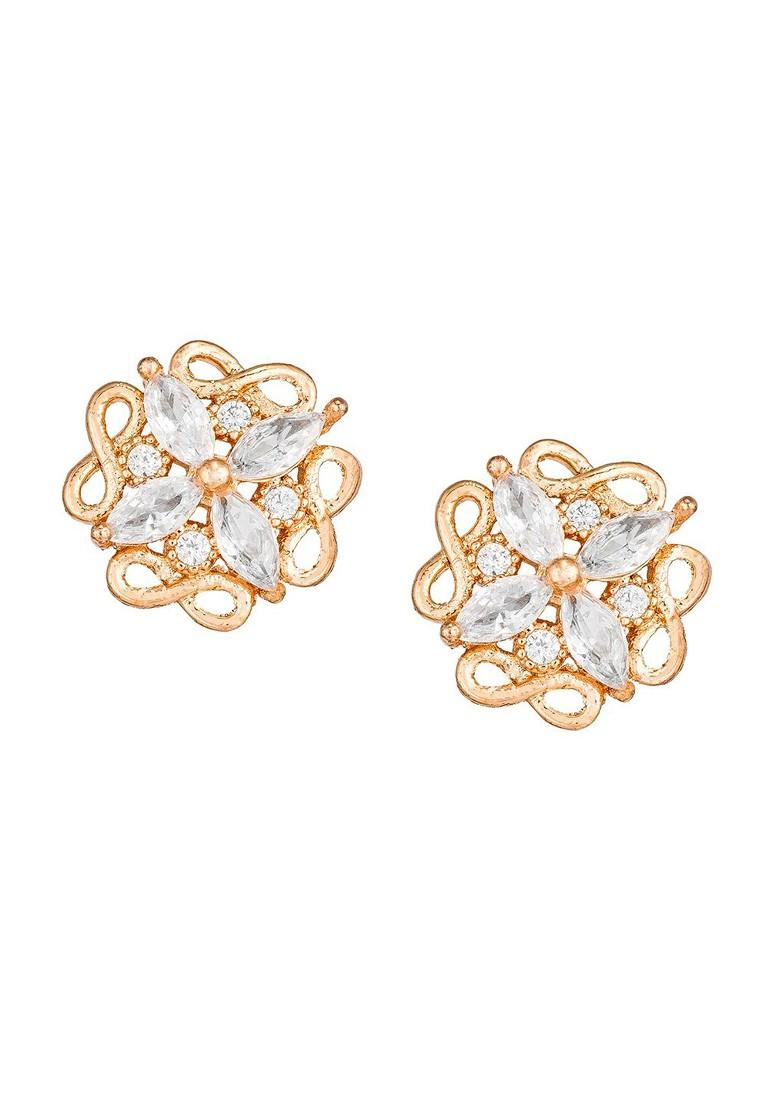 Gold Toned Geometric Studs Earrings