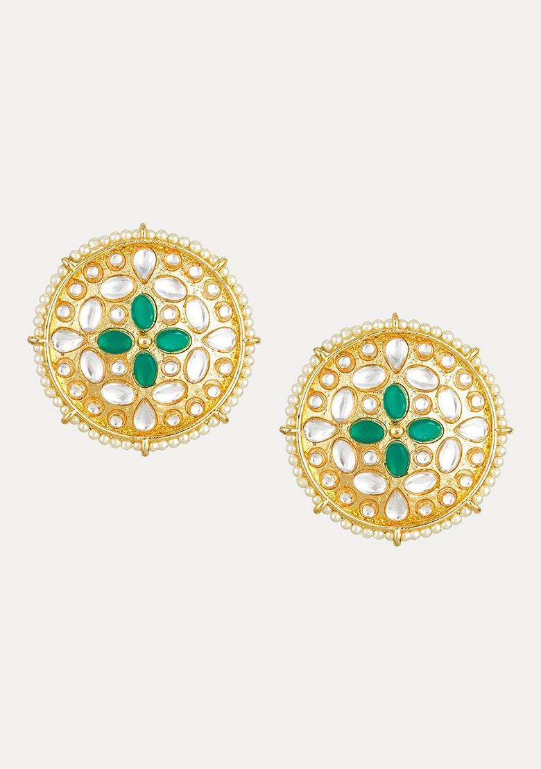 Gold Toned Circular Studs Earrings