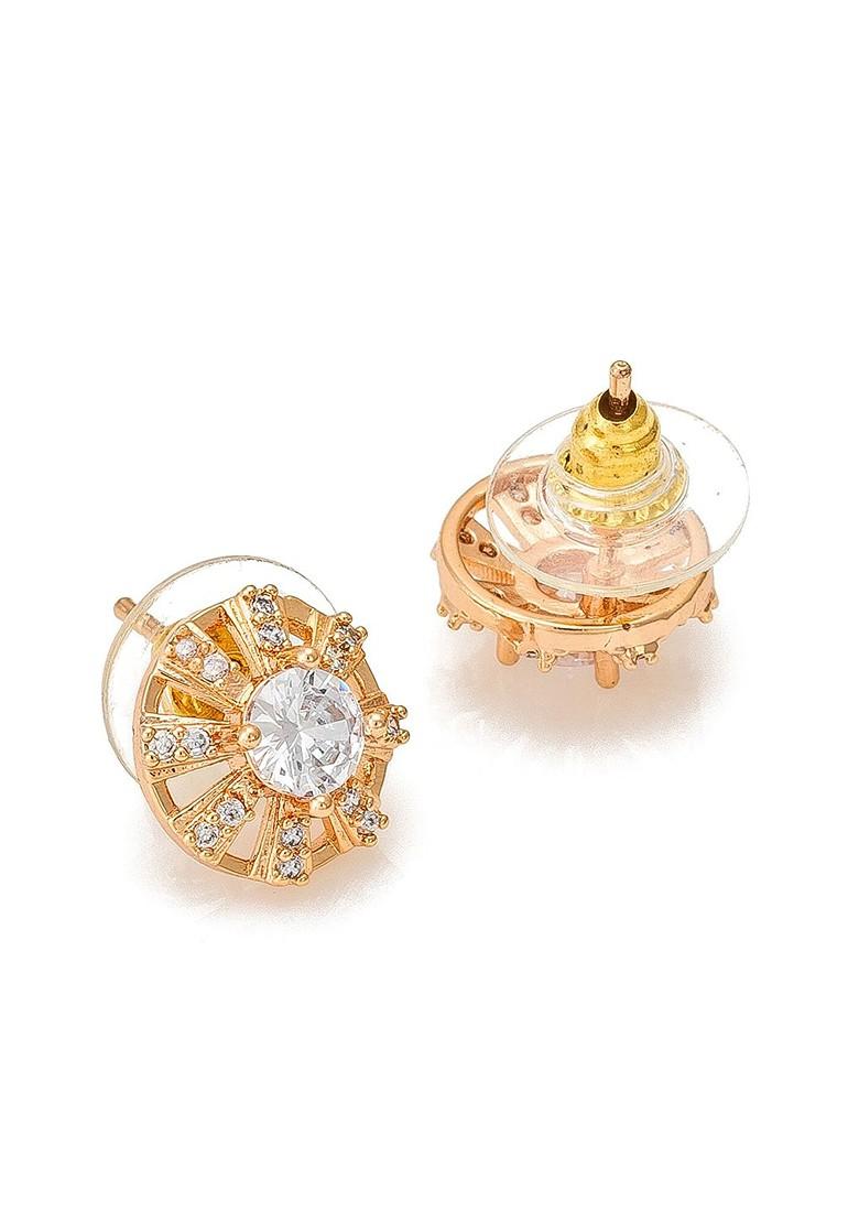 Gold Toned Geometric Studs Earrings