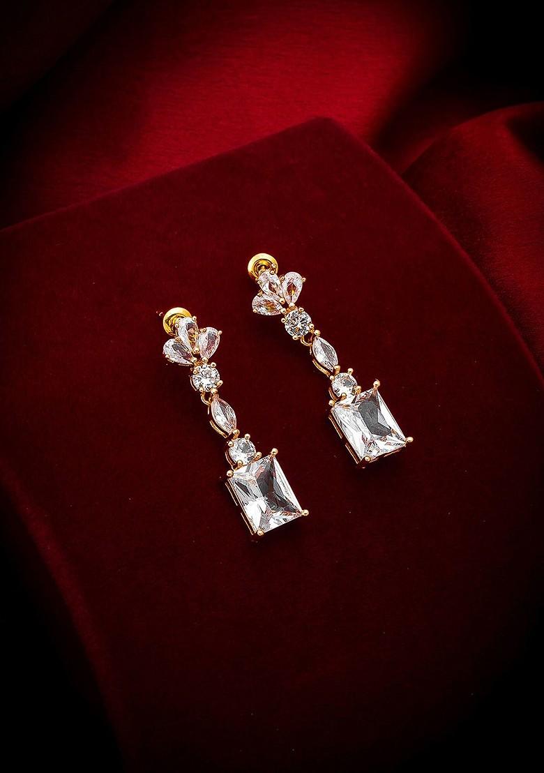 Gold Toned Geometric Drop Earrings