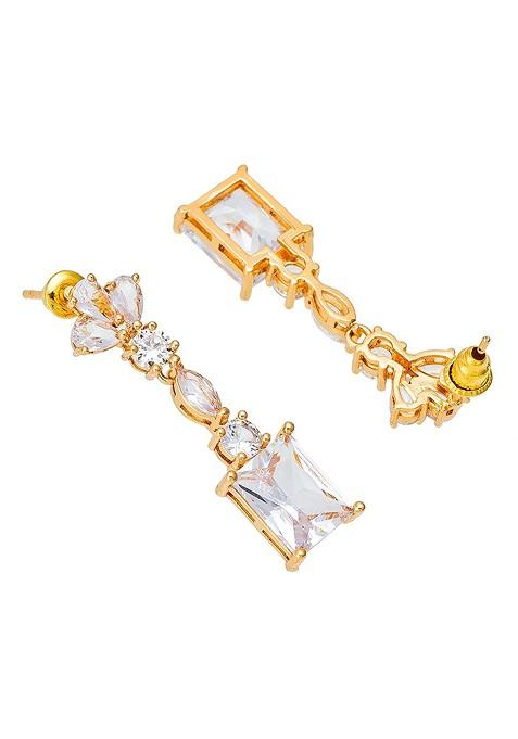 Gold Toned Geometric Drop Earrings