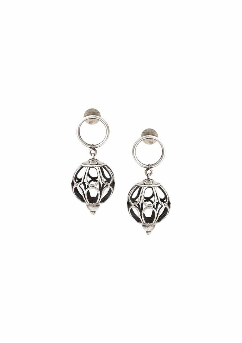Silver Silver Plated Geometric Drop Earrings