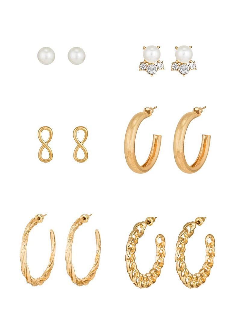 Gold Toned Geometric Studs Earrings