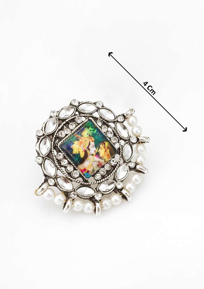 Silver Silver Toned Stud Earrings - Indya