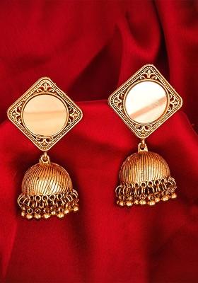 Gold Toned Dome Shaped Jhumkas Earrings
