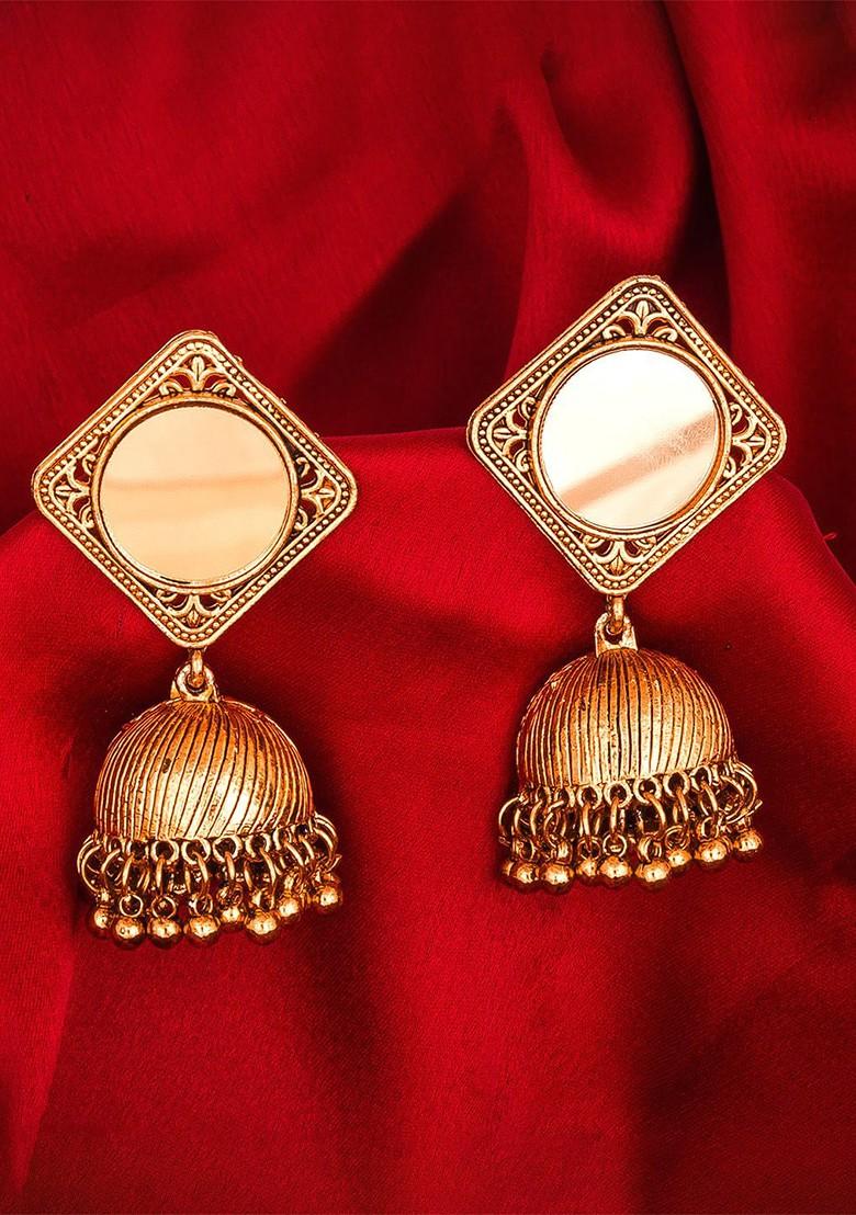 Gold Toned Dome Shaped Jhumkas Earrings