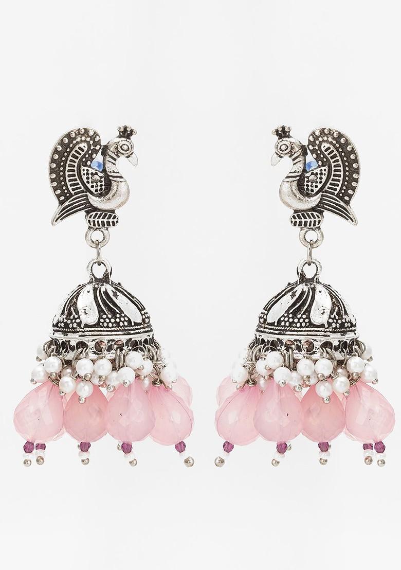 Silver Beaded Classic Jhumkas