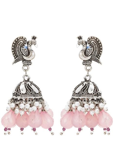 Silver Beaded Classic Jhumkas
