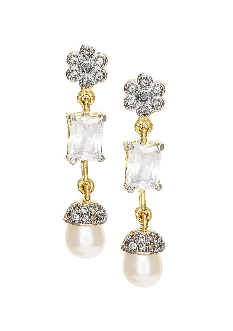 Gold Toned Contemporary Drop Earrings