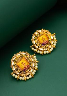 Gold Plated Geometric Stud Earrings