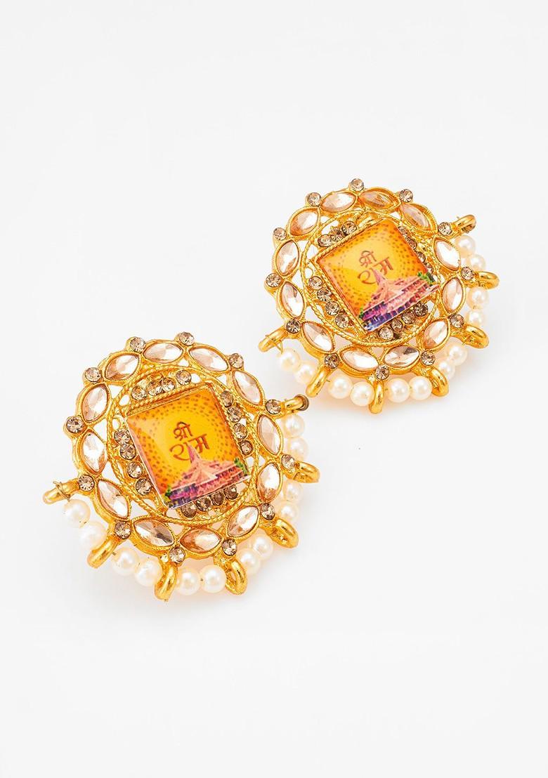 Gold Plated Geometric Stud Earrings