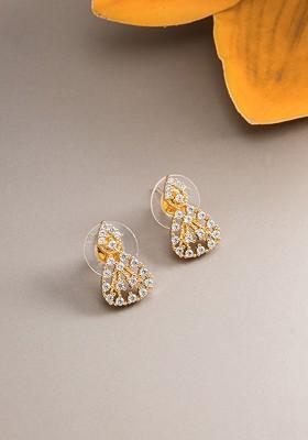 Gold Toned Geometric Studs Earrings