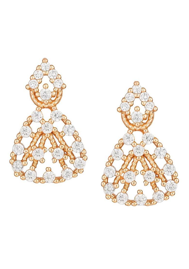 Gold Toned Geometric Studs Earrings