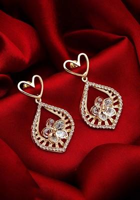 Gold Toned Contemporary Drop Earrings