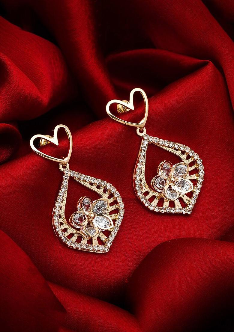 Gold Toned Contemporary Drop Earrings