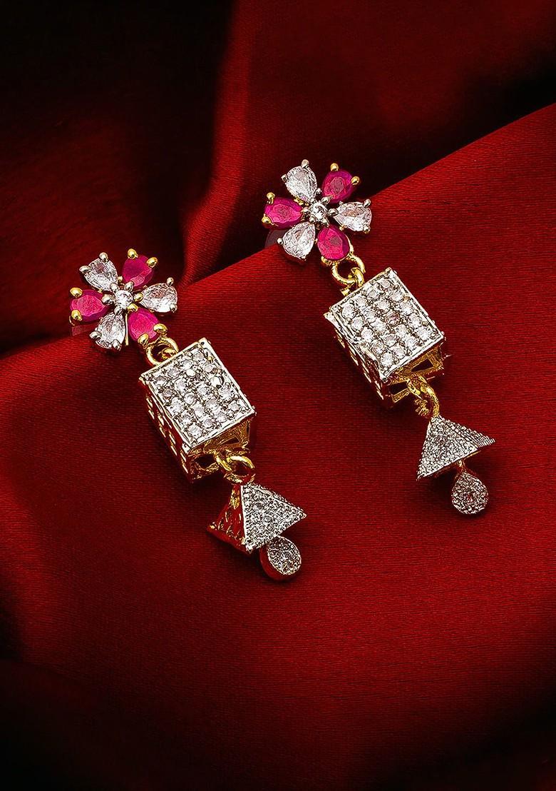 Gold Toned Geometric Drop Earrings