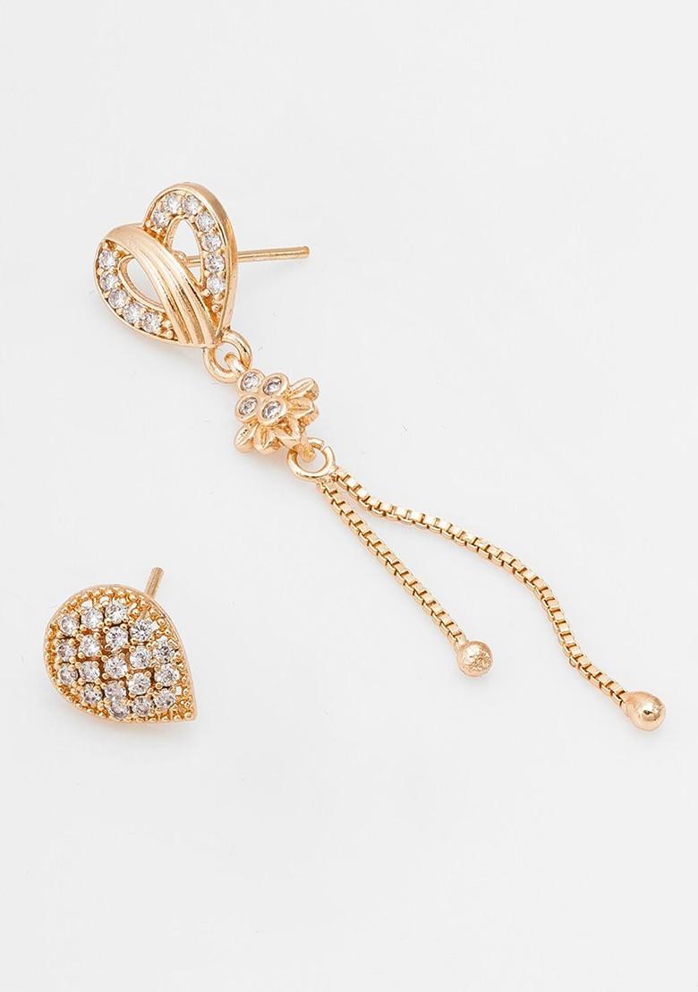 Set Of 2 Rose Gold Plated Classic Drop Earrings