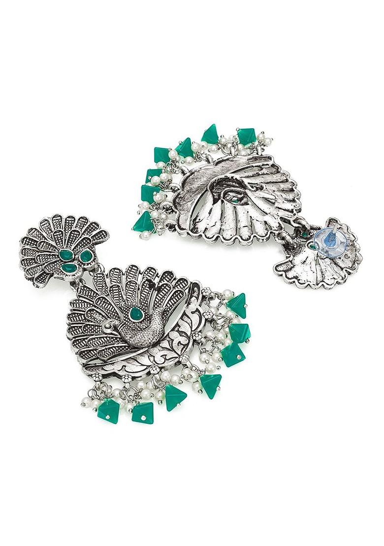 Silver Silver Toned Contemporary Drop Earrings