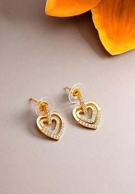 Gold Toned Geometric Studs Earrings