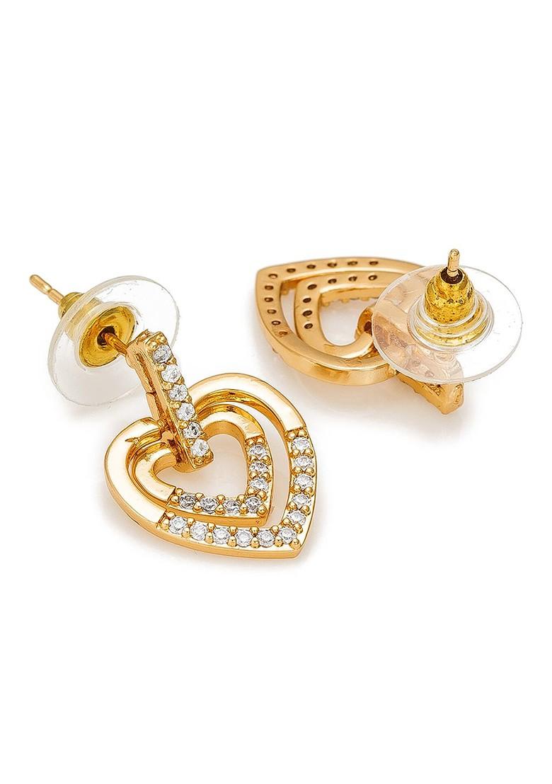 Gold Toned Geometric Studs Earrings