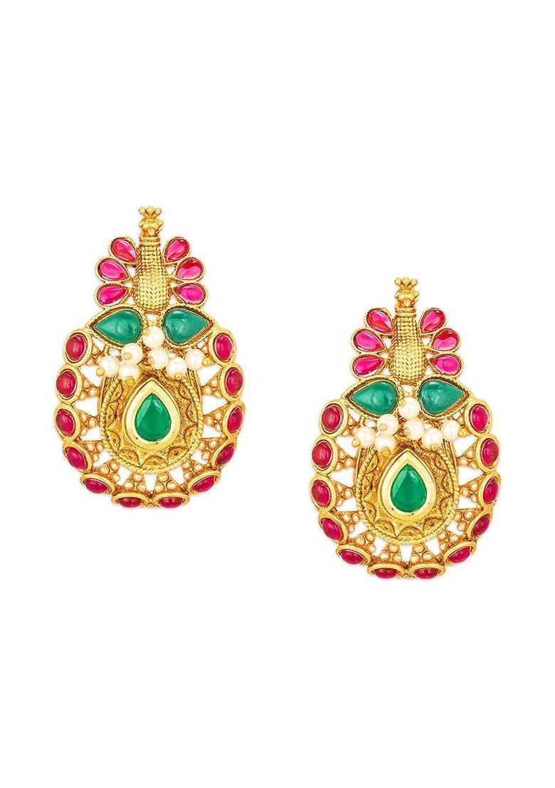 Gold Toned Contemporary Drop Earrings